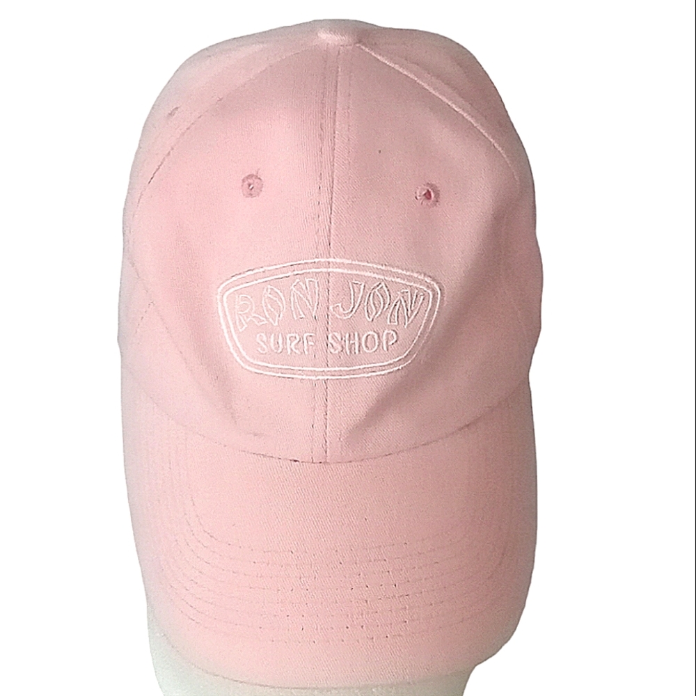 Ron Jon Surf Shop Logo 100% Cotton Women's Baseball Cap Hat Pink/White OS